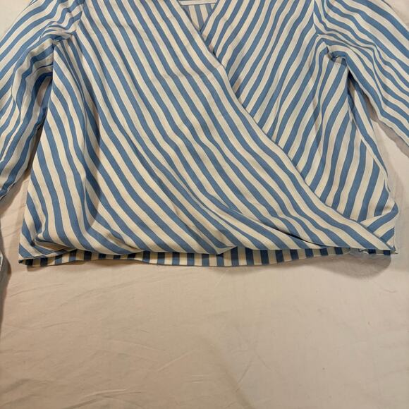 & other stories women’s blue white stripe twist front blouse Size 2. Long sleeve - Picture 4 of 9